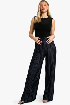 Boohoo Womens Maternity Wide Plisse Elasticated Waist Drawstring Wide Leg Trouser - - 12