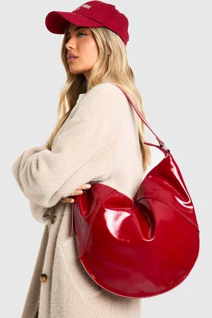 Boohoo Womens Vinyl Oversized Round Shoulder Bag - - One Size
