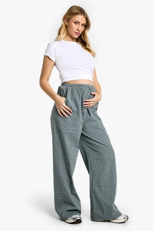 Boohoo Womens Maternity Check Drawstring Trousers - - 8