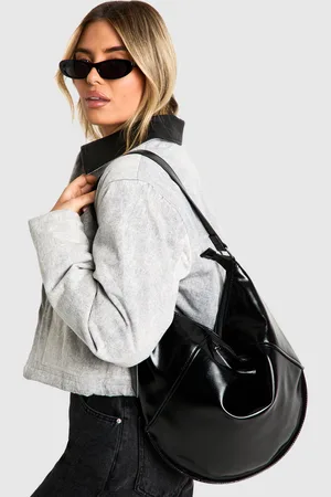 Boohoo Womens Vinyl Oversized Round Shoulder Bag - - One Size