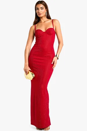 Boohoo Womens Premium Hot Fix Corset Maxi Dress - - 14