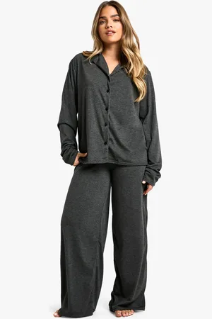 Boohoo Womens Petite Long Sleeve Shirt & Trousers Pyjama Set - - 6