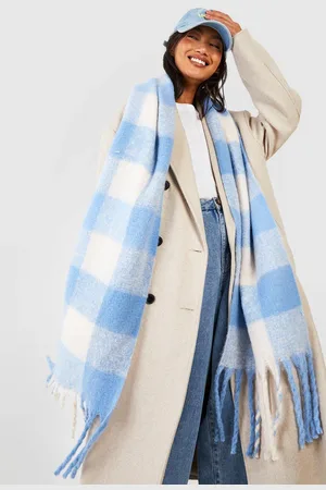 Boohoo Womens Check Chunky Knit Scarf - - One Size