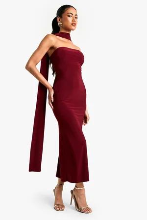 Boohoo Womens Scarf Detail Bandeau Midaxi Dress - - 14