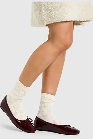 Boohoo Womens Heart Pattern Socks - - One Size