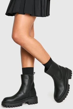 Boohoo Womens Textured Tab Detail Chelsea Boot - - 3