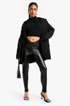 Boohoo Womens Pu Ruched Bum Legging - - 6
