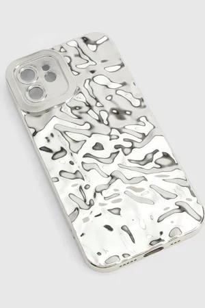 Boohoo Metallic Silver Wrinkled Phone Case - - Iphone 11