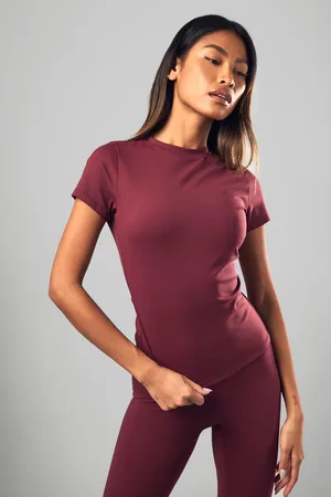 Boohoo Womens Dsgn Studio Supersoft Peached Sculpt Short Sleeve Top - - S