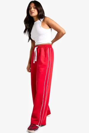 Boohoo Womens Petite Scuba Side Stripe Wide Leg Joggers - - S