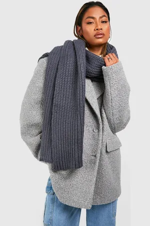 Boohoo Womens Chunky Rib Knit Scarf - - One Size