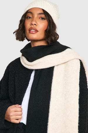 Boohoo Womens Colour Block Ribbed Scarf - - One Size