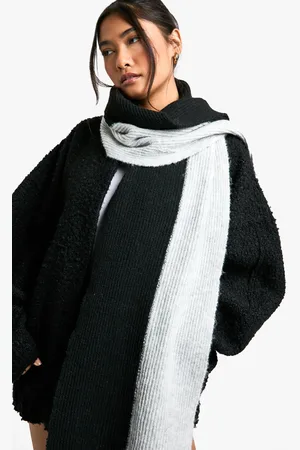 Boohoo Womens Colour Block Ribbed Scarf - - One Size