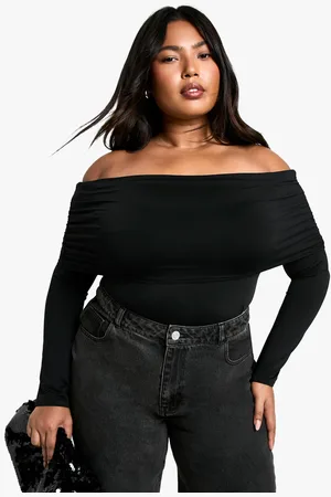 Boohoo Womens Plus Jersey Off Shoulder Top - - 28