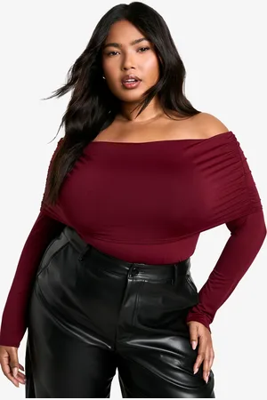 Boohoo Womens Plus Jersey Off Shoulder Top - - 28