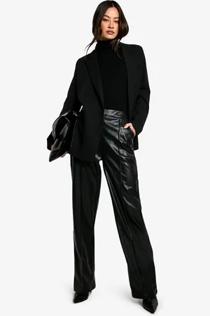 Boohoo Womens Tall Straight Leg Faux Leather Trouser - - 8/34L