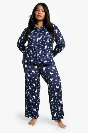 Boohoo Womens Plus Reindeer Trouser Pyjama Set - - 16