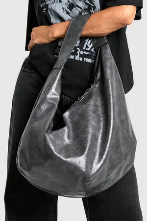 Boohoo Womens Distressed Faux Leather Slouchy Tote Bag - - One Size