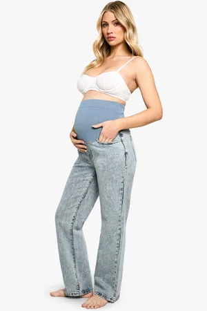 Boohoo Womens Maternity Over The Bump Straight Leg Jeans - - 8