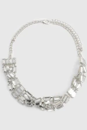 Boohoo Womens Diamante Baguette Twist Choker - - One Size