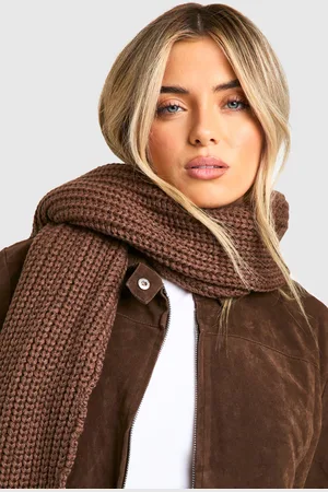 Boohoo Womens Chunky Ribbed Knit Long Scarf - - One Size