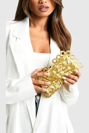 Boohoo Womens Acrylic Shimmer Clutch Bag - One Size