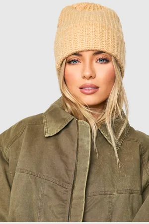 Boohoo Womens Chunky Ribbed Knit Beanie - - One Size
