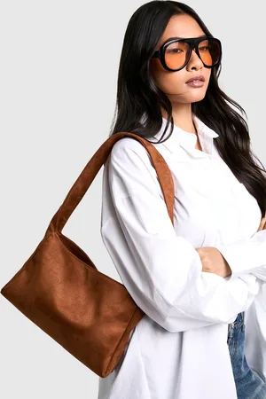 Boohoo Womens Faux Suede Slouchy Shoulder Bag - - One Size