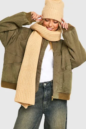 Boohoo Womens Chunky Ribbed Knit Long Scarf - - One Size