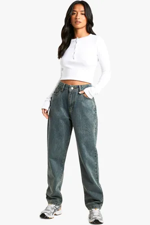 Boohoo Womens Petite 28 Inch Basic Straight Leg Jeans - - 6