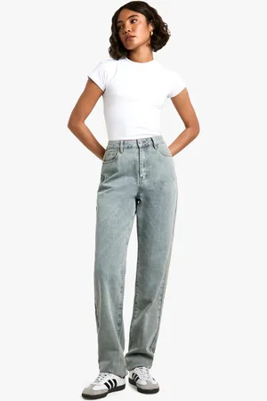 Boohoo Womens Tall 36 Inch Basic Straight Leg Jeans - - 8