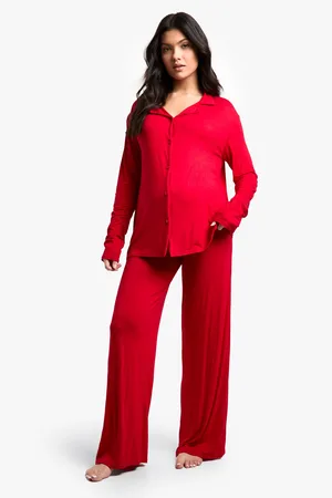 Boohoo Womens Maternity Long Sleeve Shirt & Trouser Pj Set - - 10