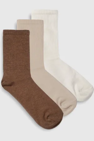 Boohoo Womens Tonal Plain Sports Sock 3 Pack - - One Size