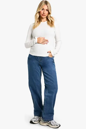 Boohoo Womens Maternity Over The Bump Straight Leg Jeans - - 8