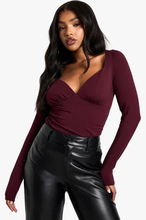 Boohoo Womens Double Layer Modal Jersey Wrap Detail Top - - 8