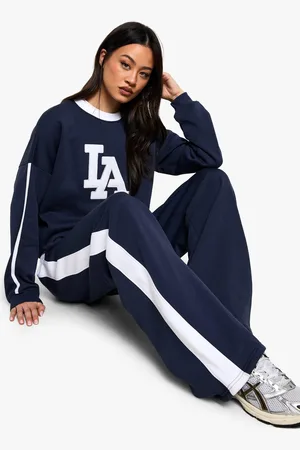 Boohoo Womens Tall Side Stripe Panel Wide Leg Joggers - - S