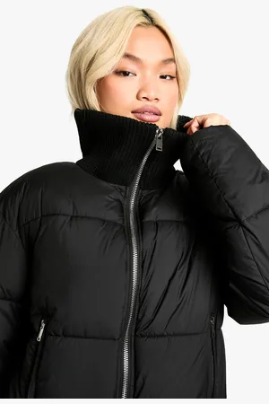 Boohoo Womens Rib Detail Puffer Jacket - - 8
