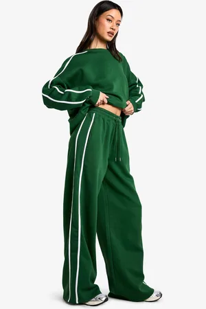 Boohoo Womens Tall Side Stripe Wide Leg Joggers - - Xs