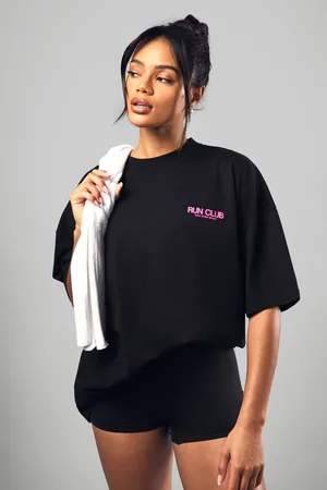 Boohoo Womens Dsgn Studio Sport Run Club Oversized T-Shirt - - 6