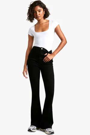 Boohoo Womens Tall 36" Butt Shaper High Rise Skinny Flared Jean - - 10