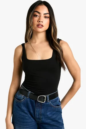 Boohoo Womens Double Layer Modal Jersey Sleeveless Bodysuit - - 14