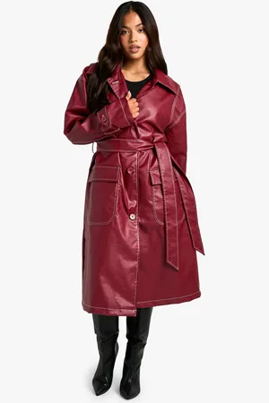 Boohoo Womens Petite Contrast Stitch Trench Coat - - 6