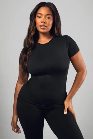 Boohoo Womens Basics Plus Premium Sculpt Seamless Short Sleeve Top - - 16-18