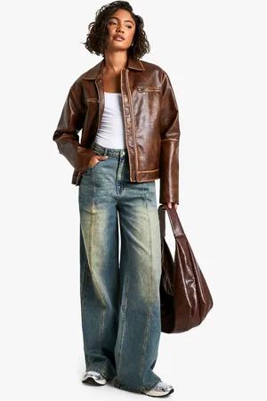 Boohoo Womens Tall Seam Detail Straight Leg Jeans - - 6