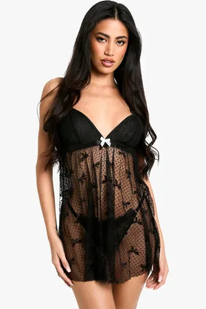 Boohoo Womens Front Bow Lace Babydoll - - 6