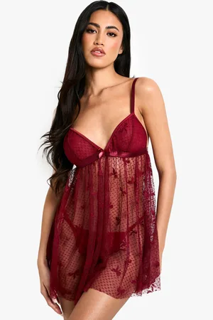 Boohoo Womens Front Bow Lace Babydoll - - 8