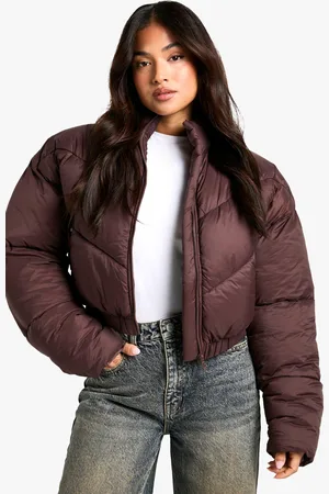 Boohoo Womens Petite Quilted Funnel Neck Puffer Jacket - - 6