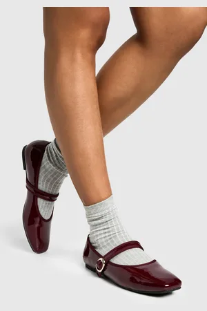 Boohoo Womens Patent Mary Jane Ballet Flats - - 3