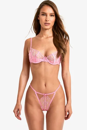 Boohoo Womens Heart Embroidered Cut Out Thong - - 6