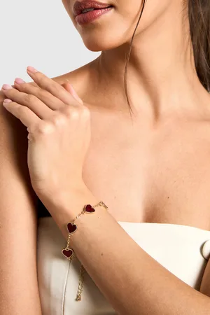 Boohoo Womens Enamel Scattered Heart Bracelet - One Size